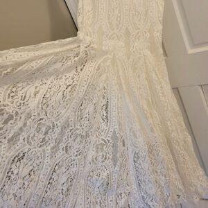 Free People Elegant Ivory Lace Maxi Dress Size L